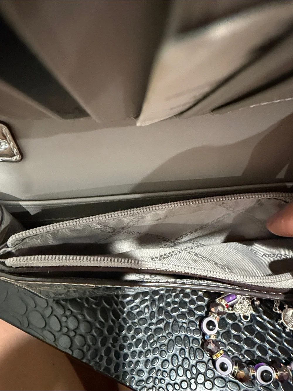 Michael Kors Metallic Silver MK Logo Crossbody